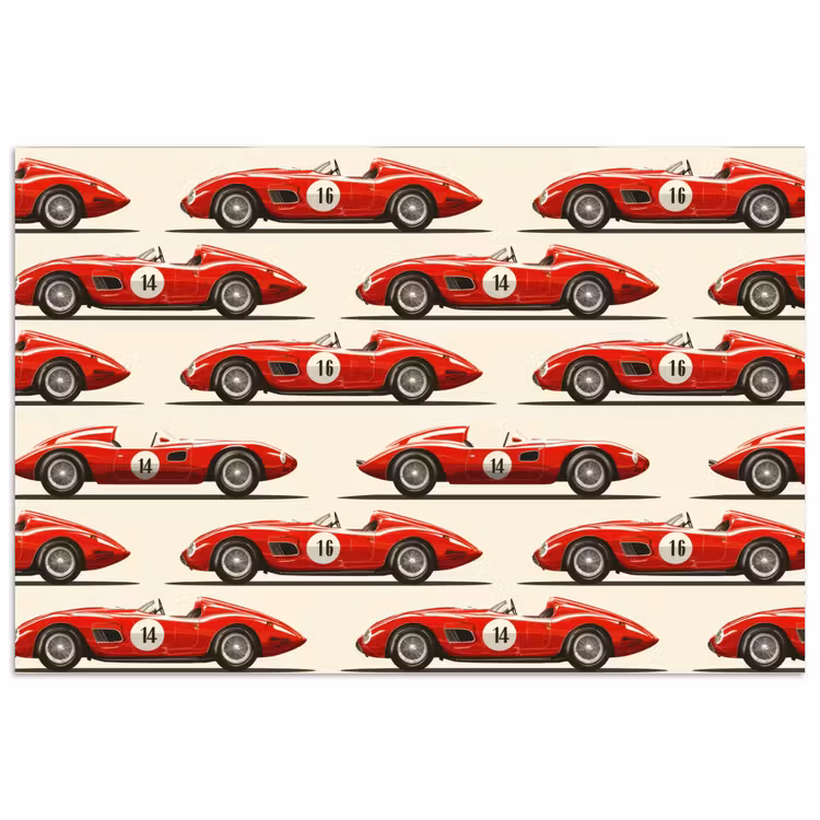 Poster - Raceauto - Retro - Rood — 1