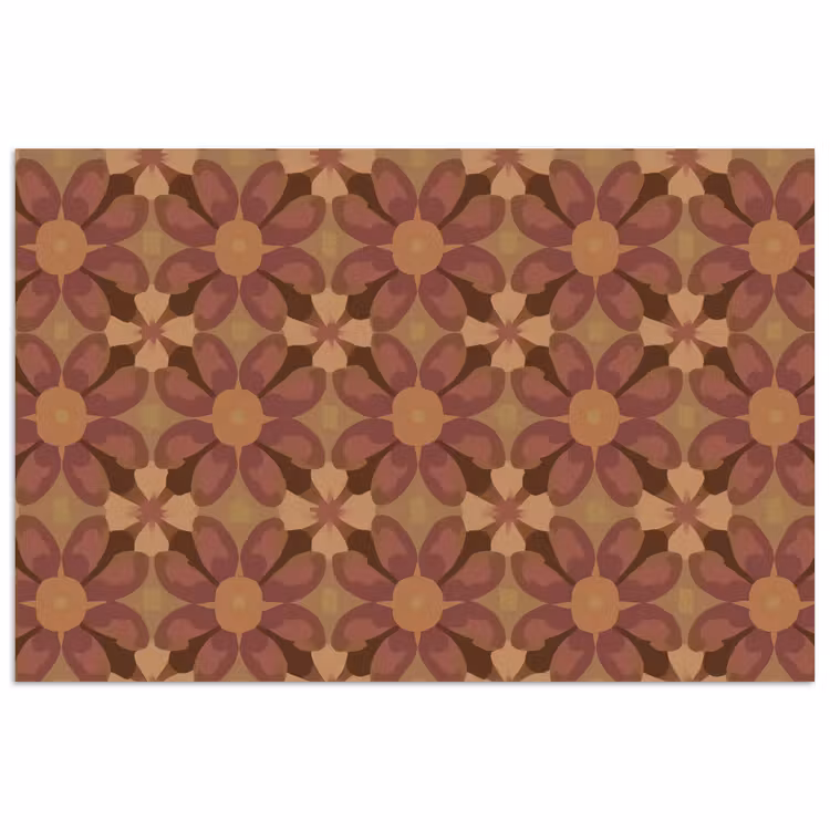 Poster - Retro - Bloemen - Bruin — 1