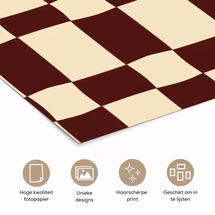 Poster - Retro - Patroon - Bruin — 5