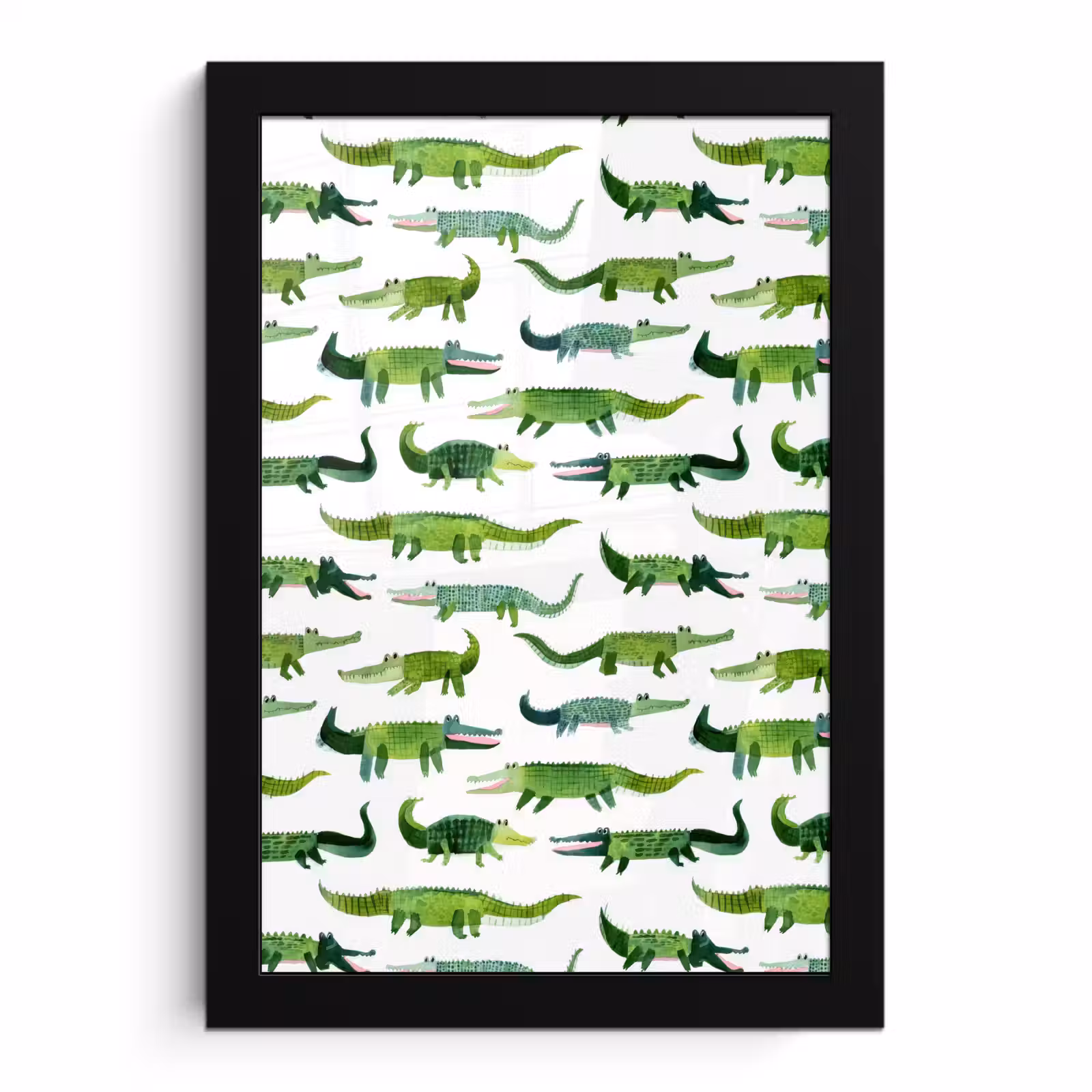 Poster met lijst - krokodillen - Speels - Groen — 1