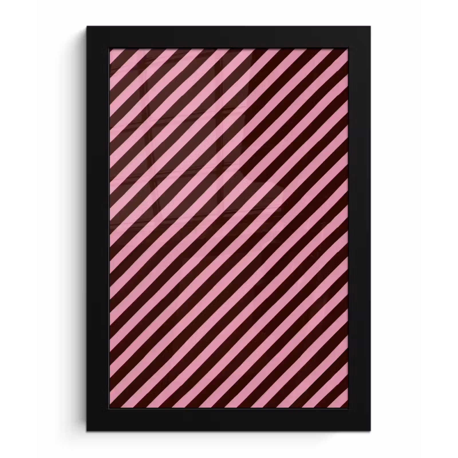 Poster met lijst - Strepen - Roze - Bruin — 1