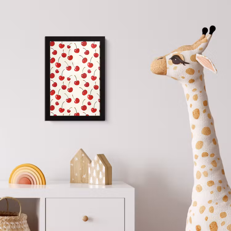 Poster met lijst - Kersen - Minimalistisch - Rood — 5