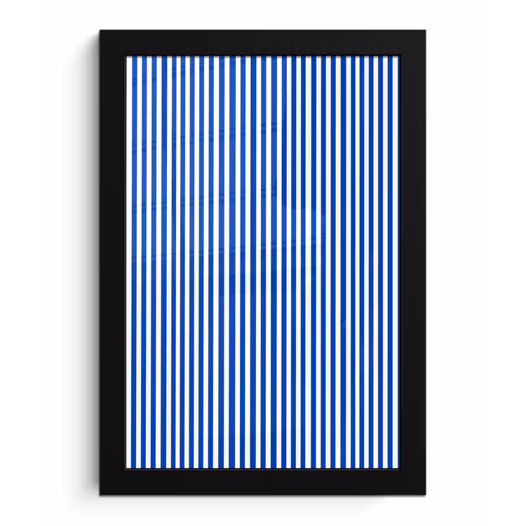 Poster met lijst - Klassiek - Strepen - Blauw — 1