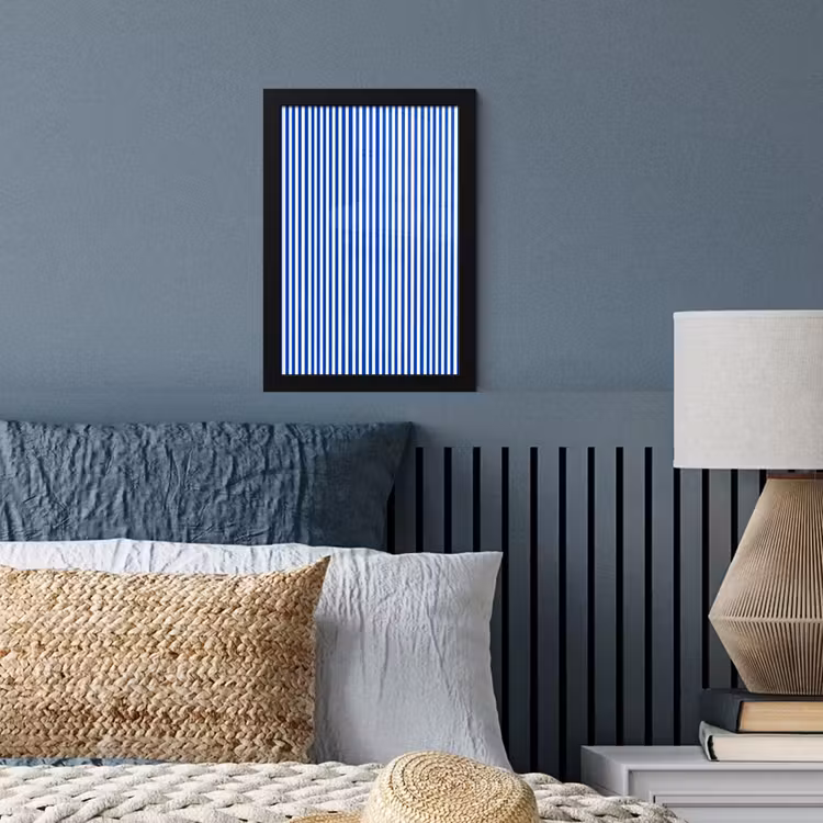 Poster met lijst - Klassiek - Strepen - Blauw — 4