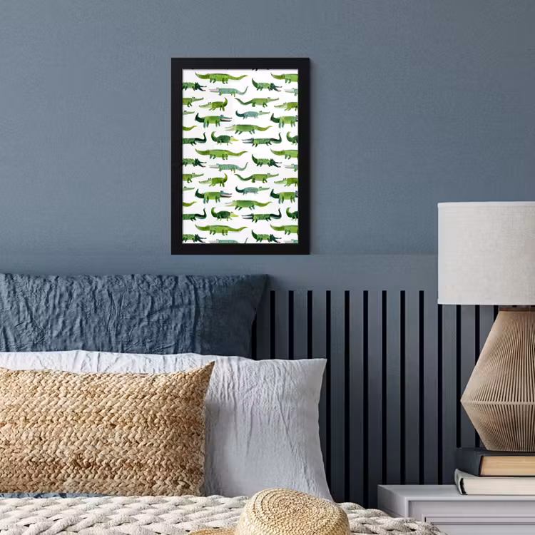 Poster met lijst - krokodillen - Speels - Groen — 4