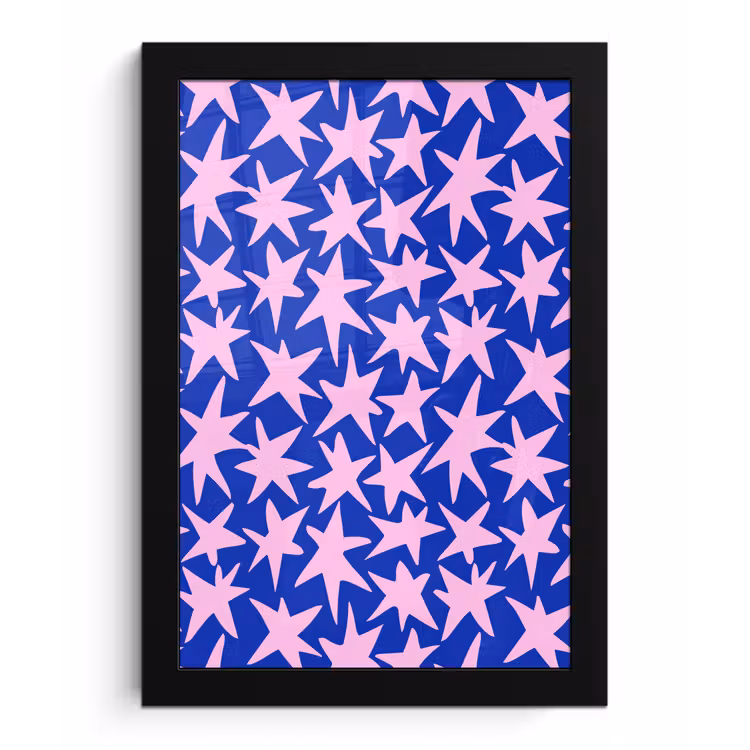 Poster met lijst - Modern - Sterren - Blauw — 1