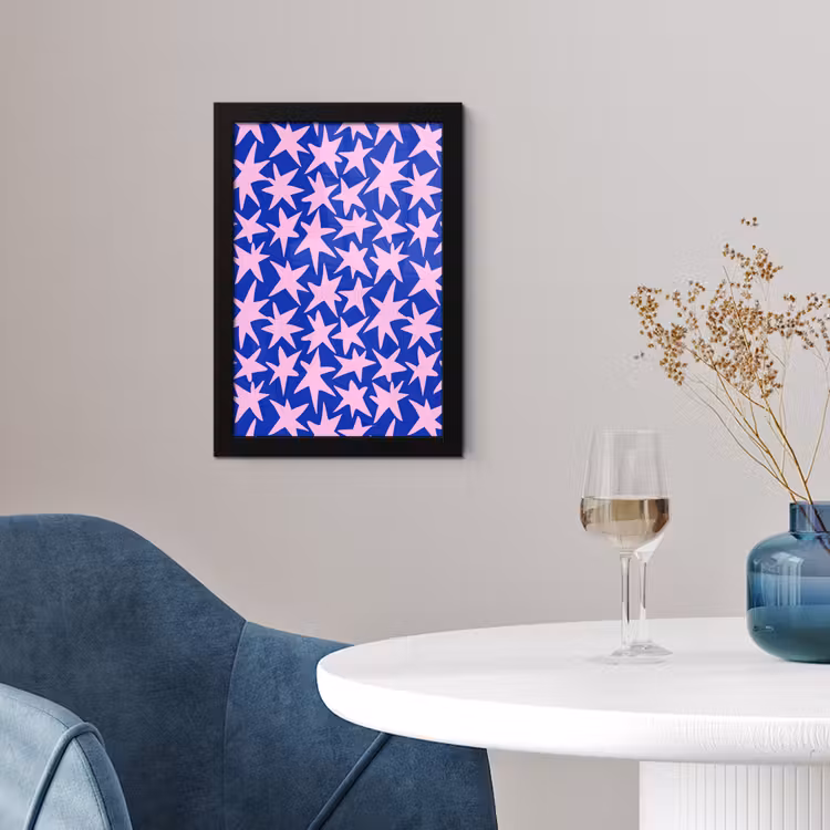 Poster met lijst - Modern - Sterren - Blauw — 2