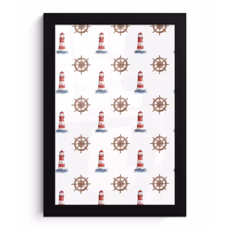 Poster met lijst - Nautisch - Klassiek - Rood — 1