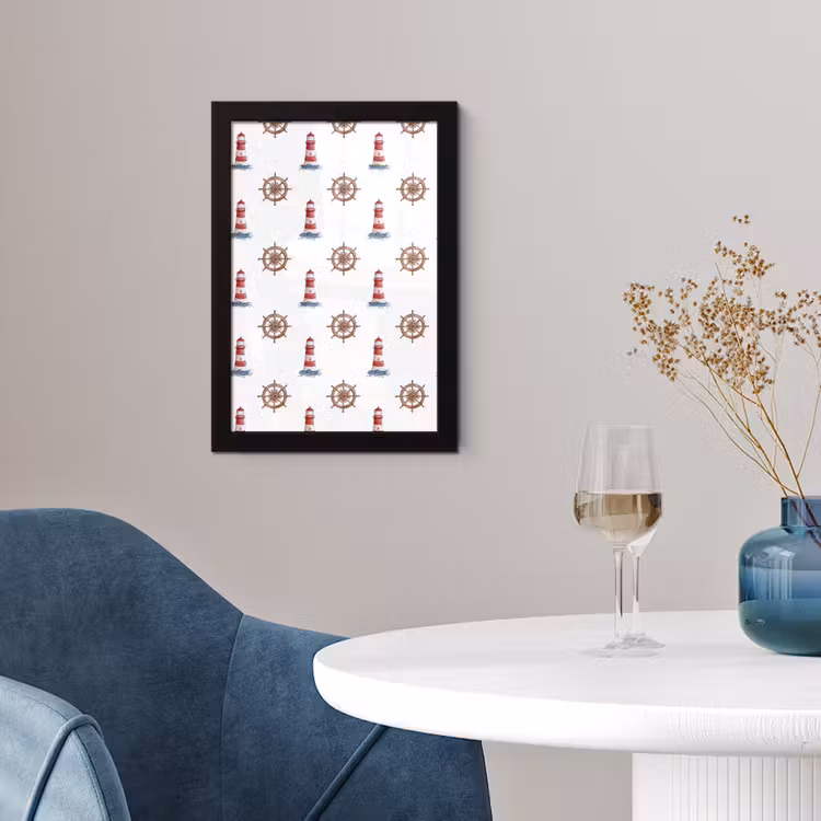 Poster met lijst - Nautisch - Klassiek - Rood — 2