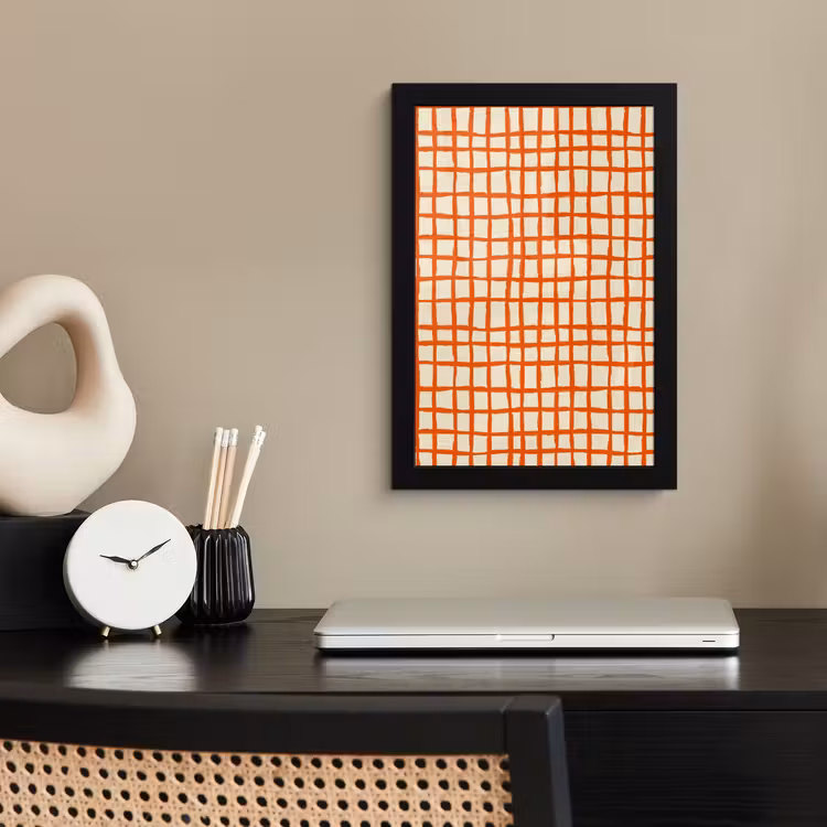 Poster met lijst - Patroon - Lijnen - Oranje — 3