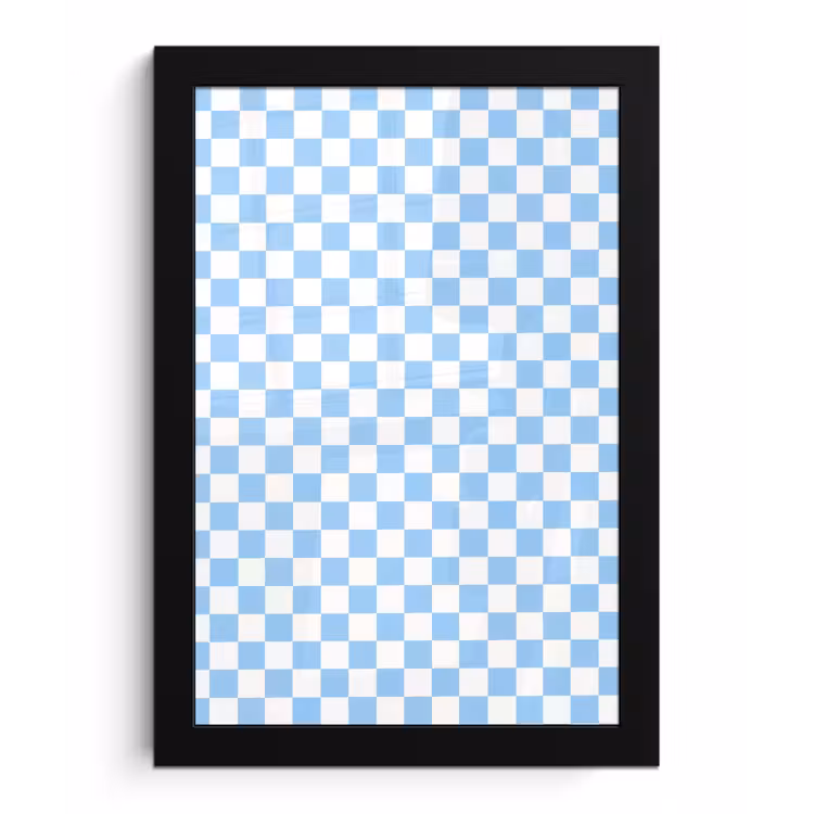 Poster met lijst - Schaakbord - Klassiek - Blauw — 1