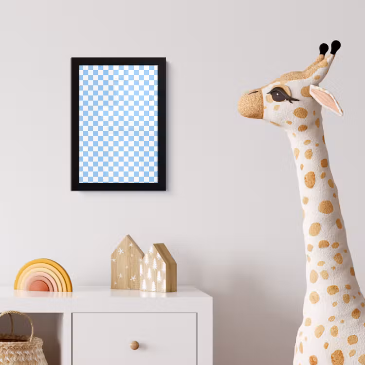 Poster met lijst - Schaakbord - Klassiek - Blauw — 5