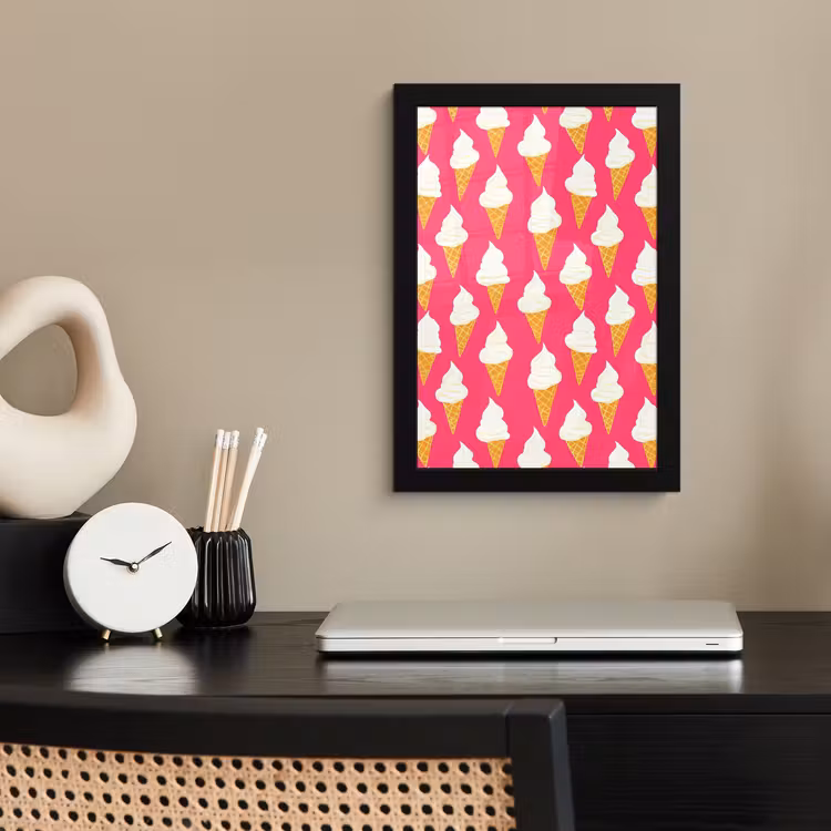 Poster met lijst - Softijs - Horentje - Roze — 3