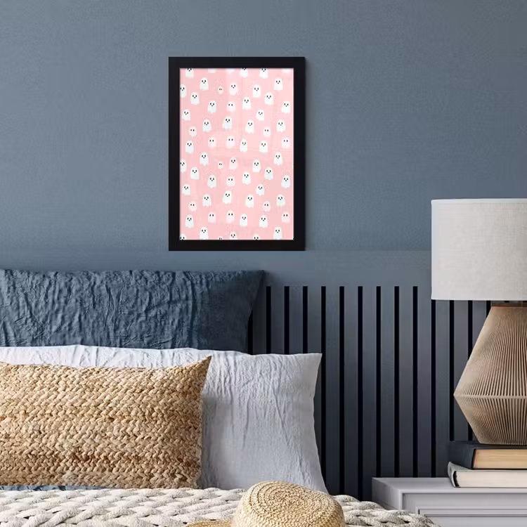 Poster met lijst - Spookjes - Patroon - Roze — 4