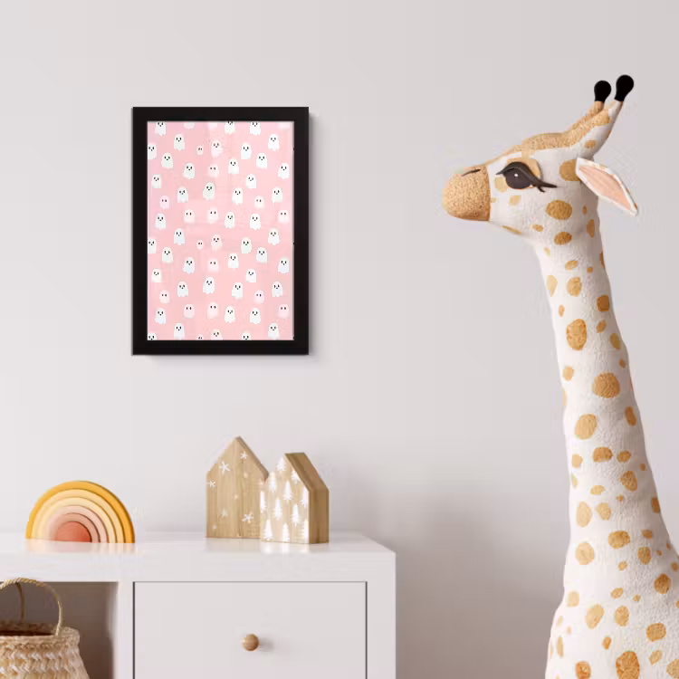 Poster met lijst - Spookjes - Patroon - Roze — 5
