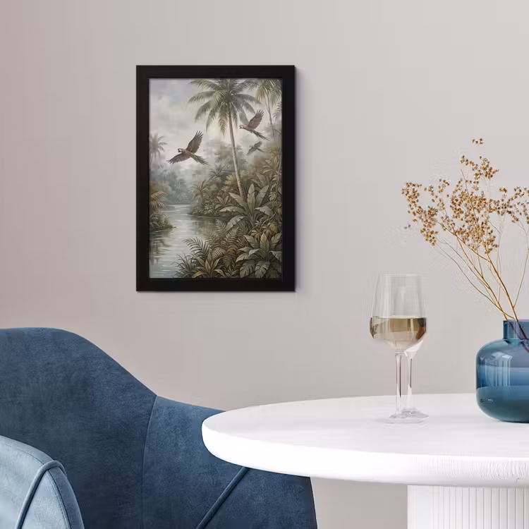 Poster met lijst - Vogel - Vliegend - Tropisch - Landschap - Klassiek — 2