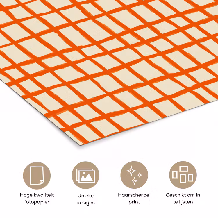 Poster - Patroon - Lijnen - Oranje — 5