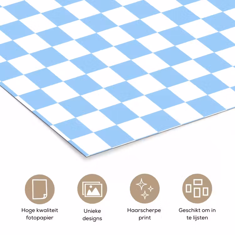 Poster - Schaakbord - Klassiek - Blauw — 5