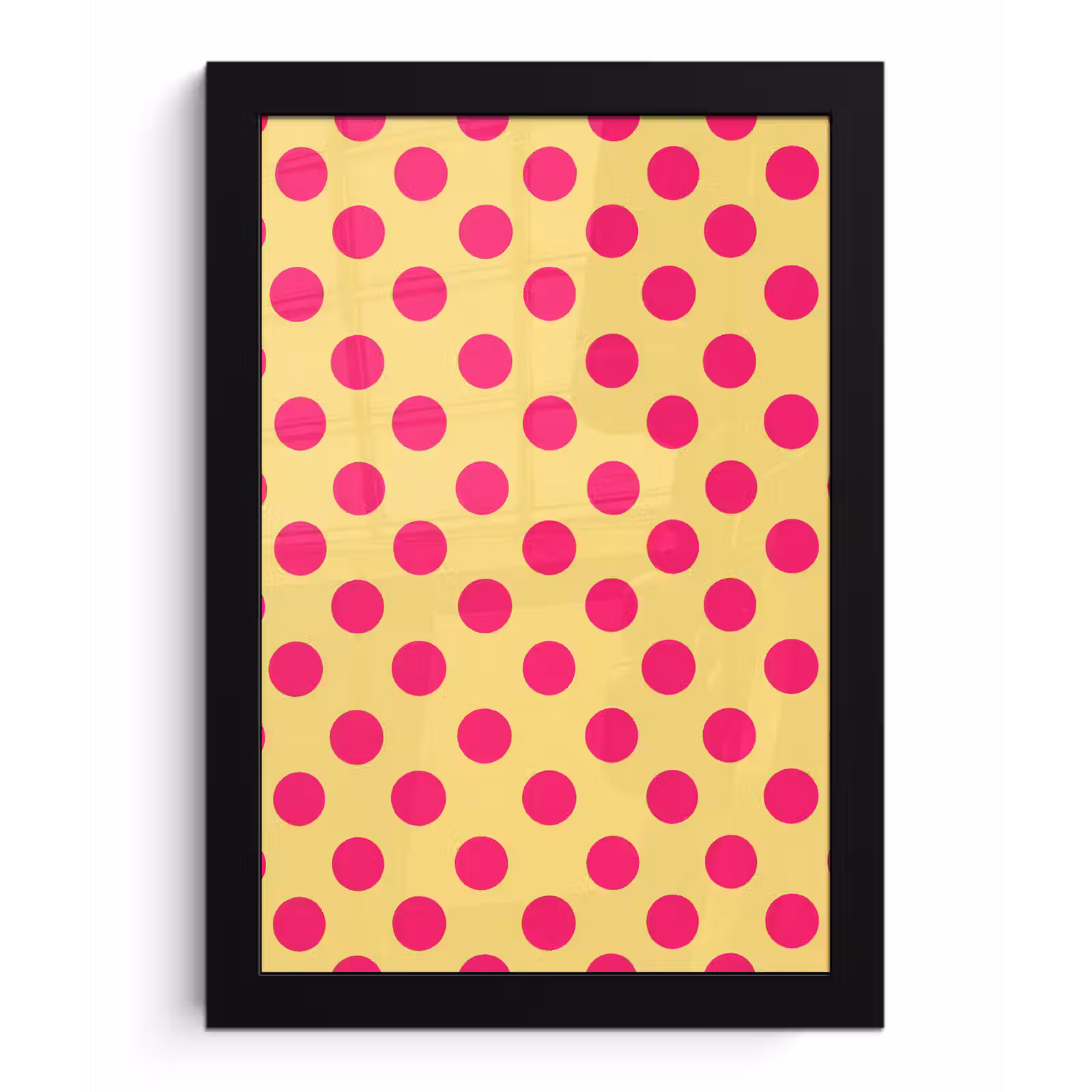 Poster met lijst - Roze - Stippen - Geel — 1