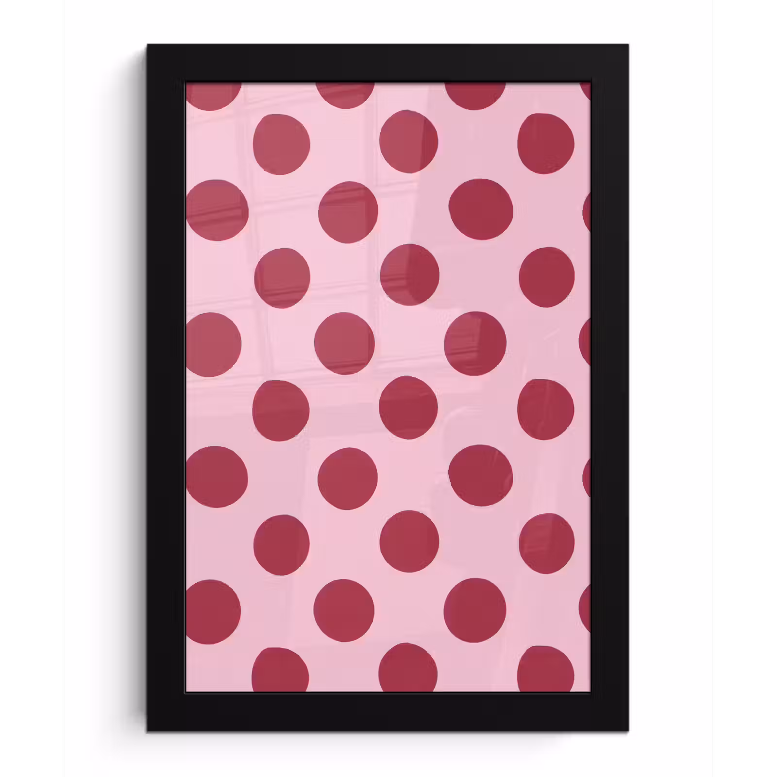 Poster met lijst - Stippen - Patroon - Bordeaux — 1