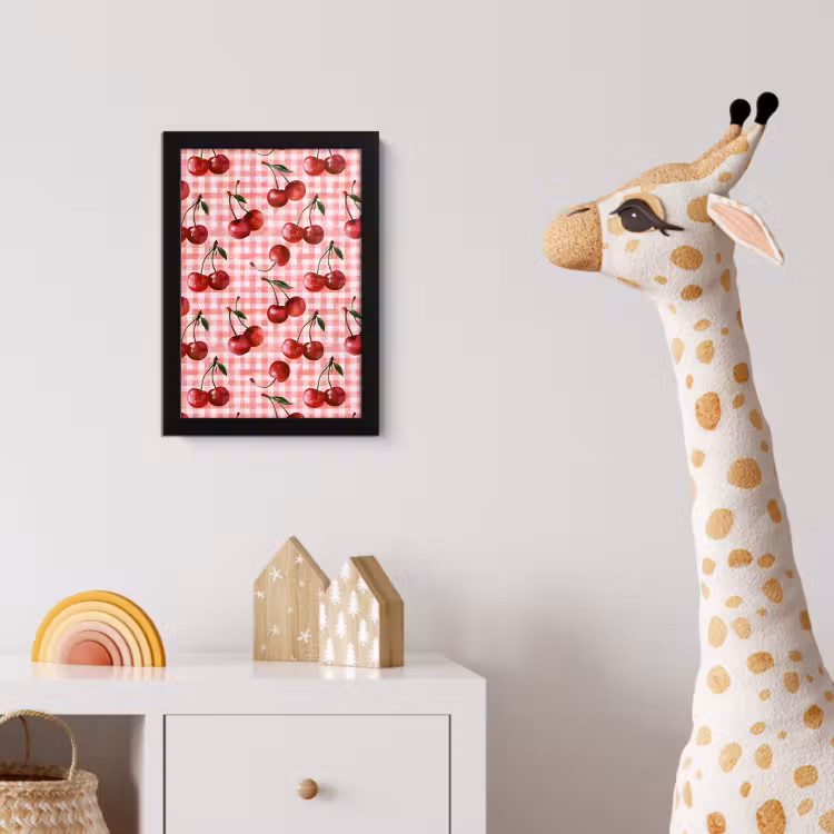 Poster met lijst - Kersen - Blokken - Rood — 5