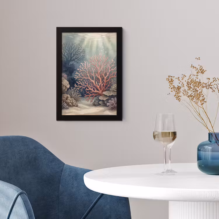 Poster met lijst - Koraal - Onderwater - Natuur - Roze — 2