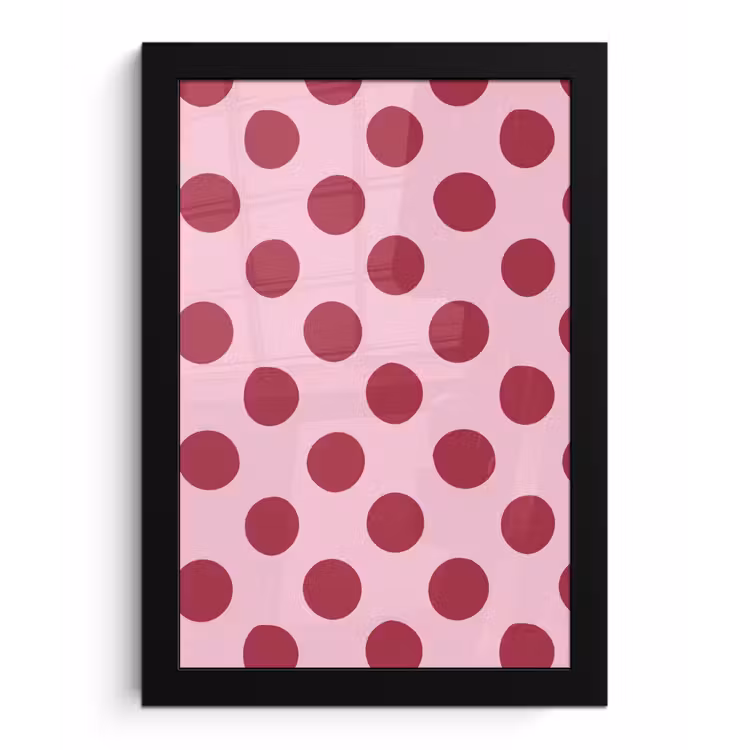 Poster met lijst - Stippen - Patroon - Bordeaux — 1