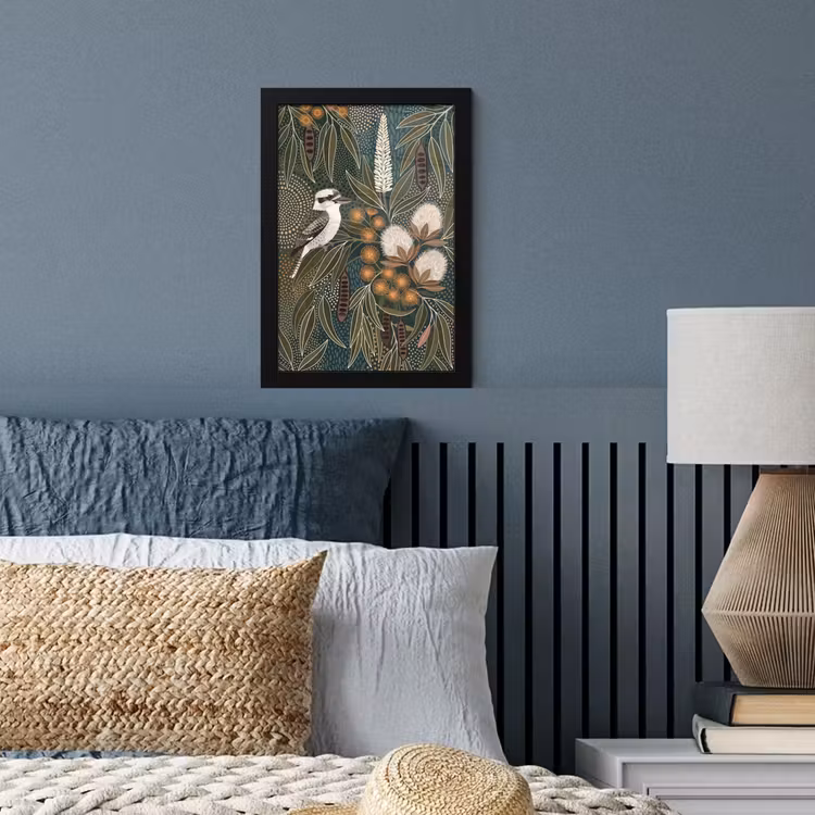 Poster met lijst - Vogel - Bladeren - Natuur - Illustratie - Groen — 4