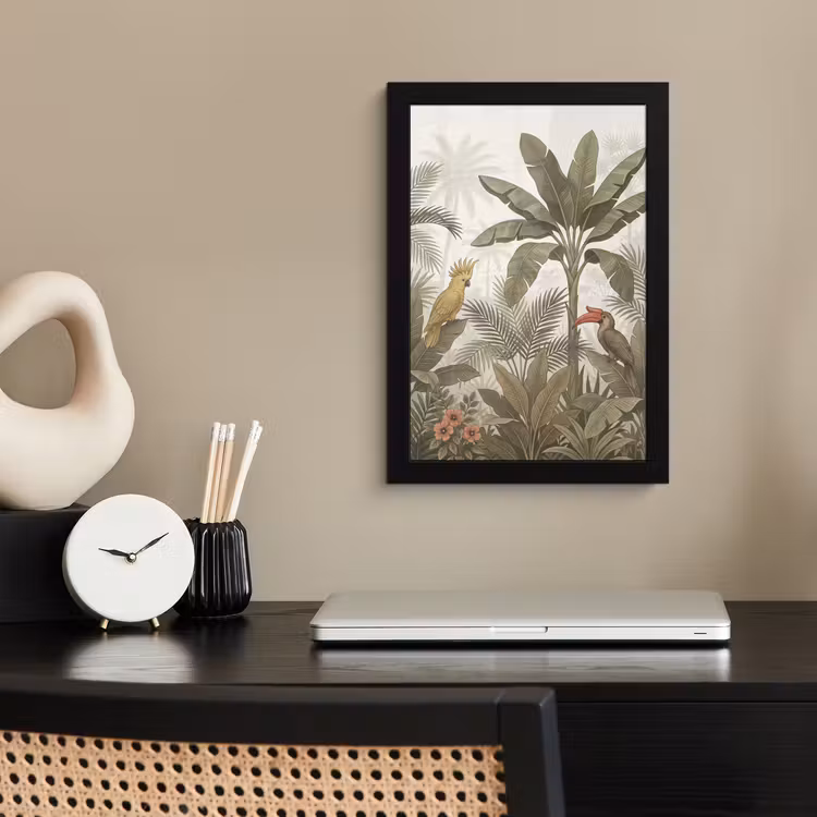 Poster met lijst - Vogel - Jungle - Tropisch - Illustratie - Groen — 3