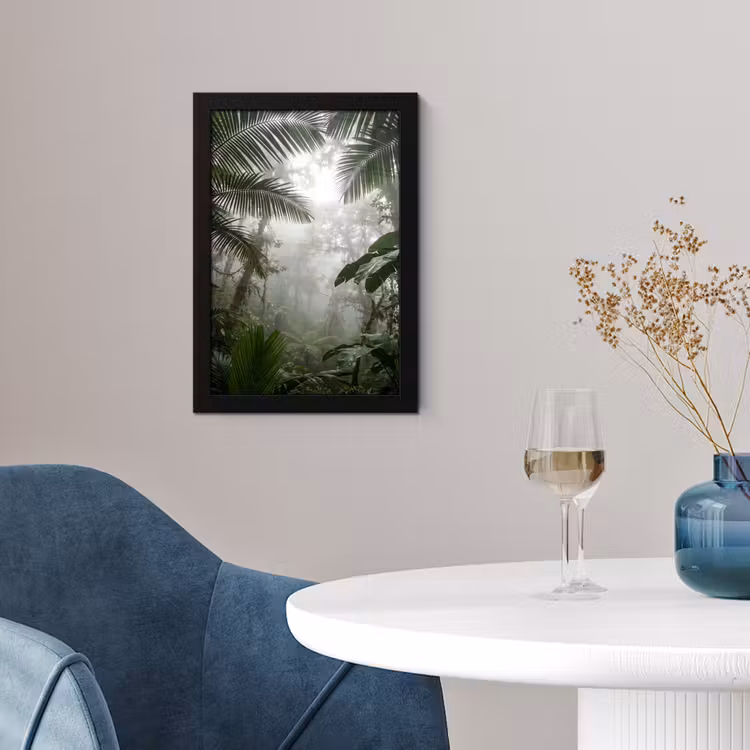 Poster met lijst - Natuur - Jungle - Mist - Groen - Bladeren — 2