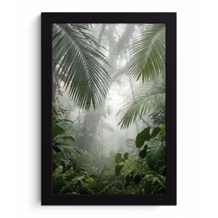 Poster met lijst - Natuur - Jungle - Mist - Tropisch - Groen — 1