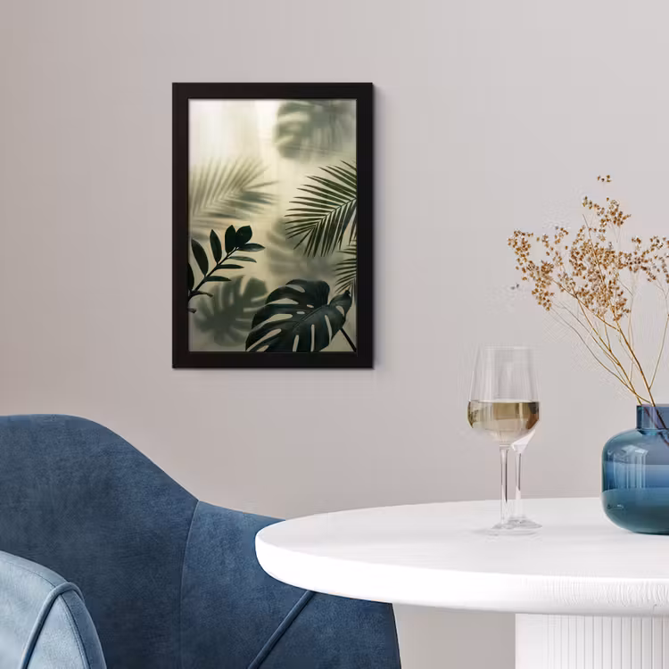 Poster met lijst - Planten - Bladeren - Schaduwen - Groen - Modern — 2