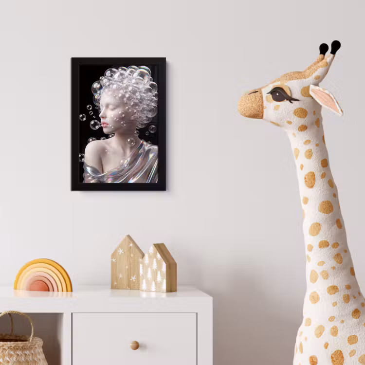 Poster met lijst - Vrouw - Bellen - Abstract - Kleurrijk — 5