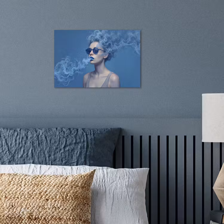 Poster - Portret - Zonnebril - Rook - Abstract - Blauw — 3