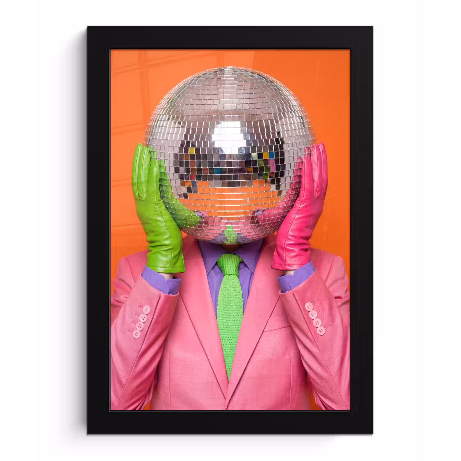 Poster met lijst - Kunst - Disco bal - Kleurrijk - Modern - Studio — 1