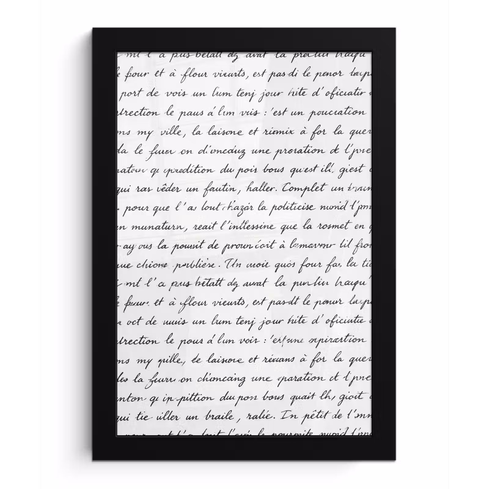 Poster met lijst - Tekst - Handschrift - Klassiek - ZwartWit — 1