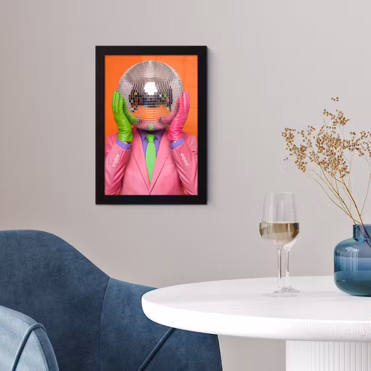 Poster met lijst - Kunst - Disco bal - Kleurrijk - Modern - Studio — 2
