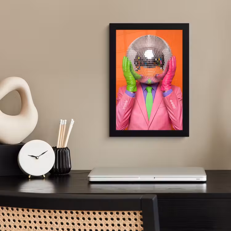 Poster met lijst - Kunst - Disco bal - Kleurrijk - Modern - Studio — 3