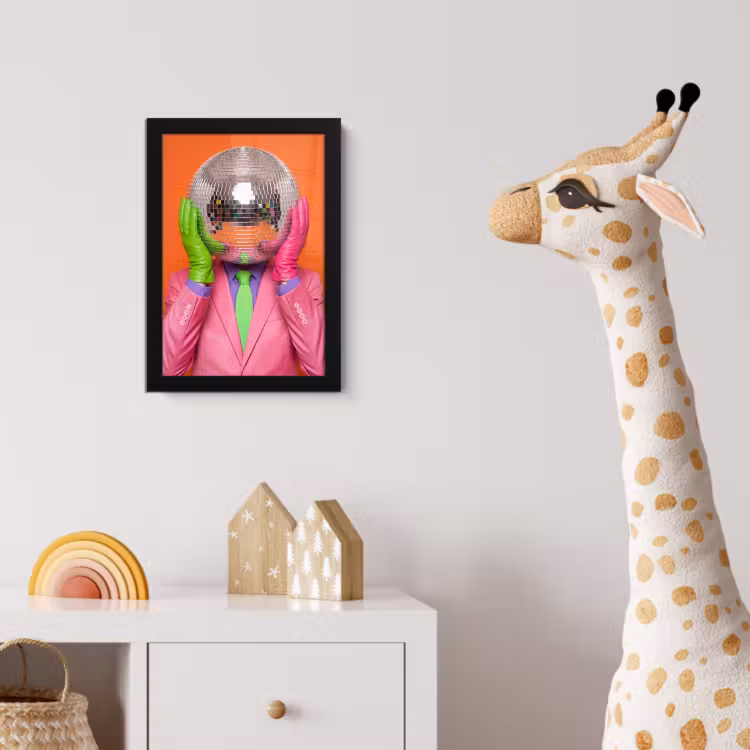 Poster met lijst - Kunst - Disco bal - Kleurrijk - Modern - Studio — 5