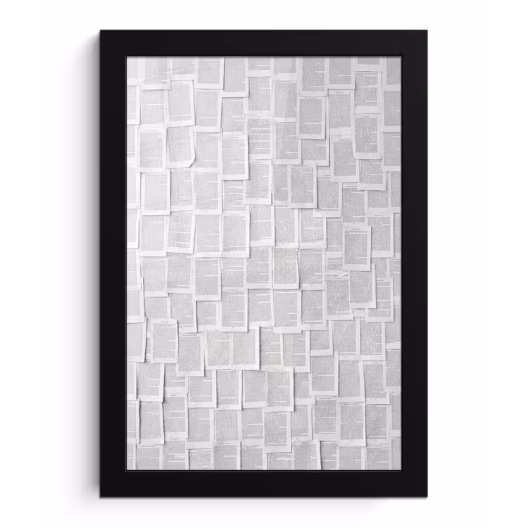 Poster met lijst - Papier - Overlappend - Textuur - Modern - Wit — 1