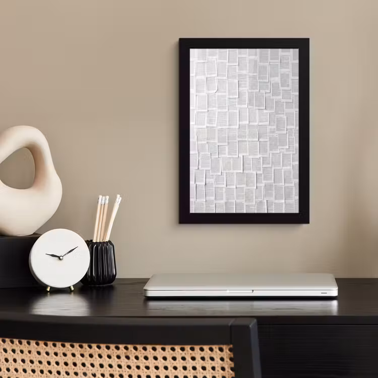 Poster met lijst - Papier - Overlappend - Textuur - Modern - Wit — 3