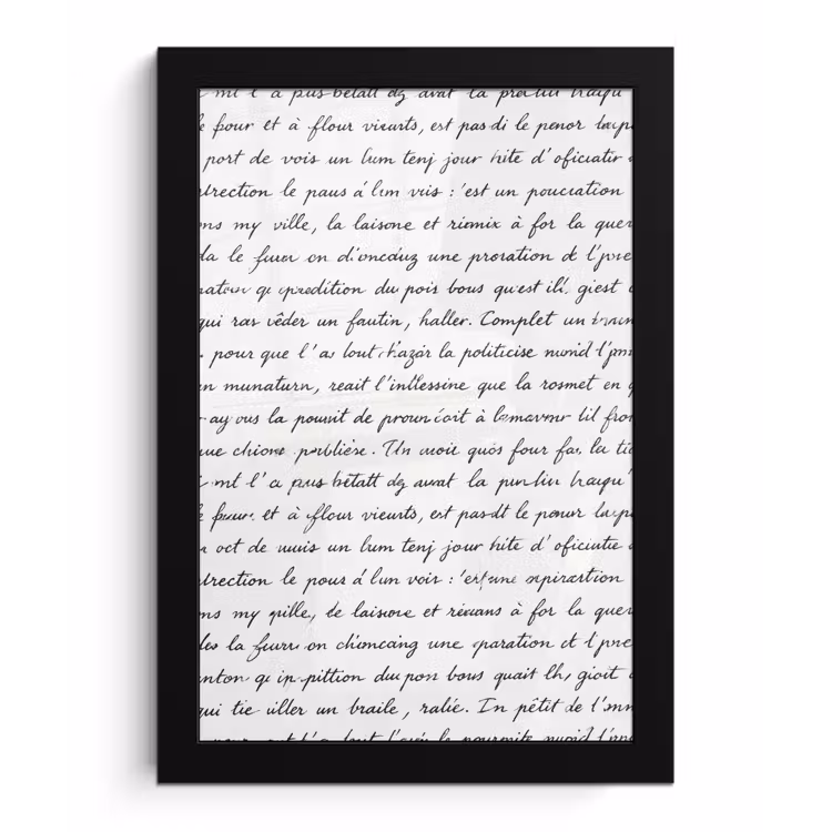 Poster met lijst - Tekst - Handschrift - Klassiek - ZwartWit — 1