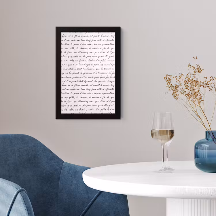 Poster met lijst - Tekst - Handschrift - Klassiek - ZwartWit — 2