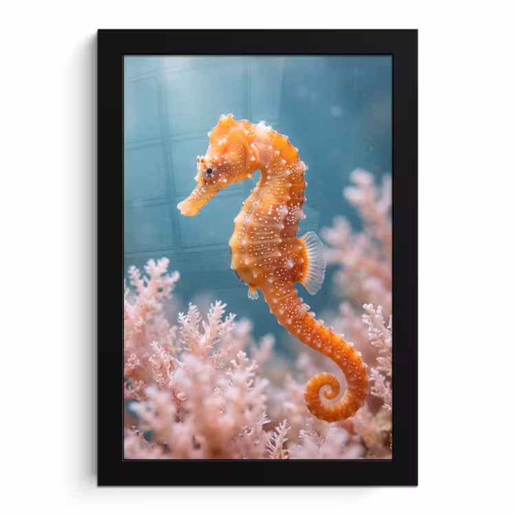 Poster met lijst - Vis - Koraal - Oceaan - Macro - Oranje — 1