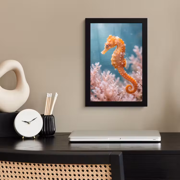 Poster met lijst - Vis - Koraal - Oceaan - Macro - Oranje — 3