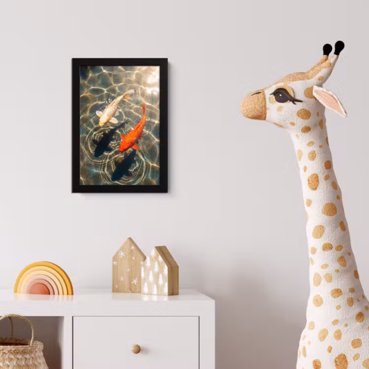 Poster met lijst - Vis - Water - Dieren - Oranje - Goud — 5