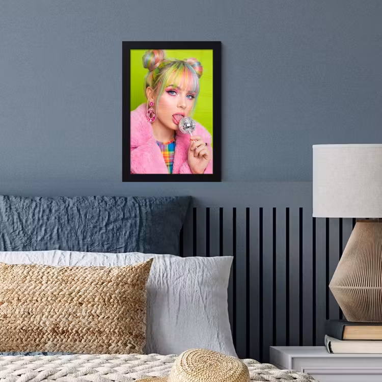 Poster met lijst - Vrouw - Kleurrijk haar - Pop art - Modern - Levendig — 4