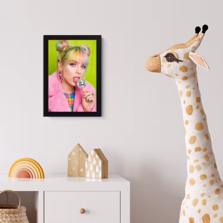 Poster met lijst - Vrouw - Kleurrijk haar - Pop art - Modern - Levendig — 5
