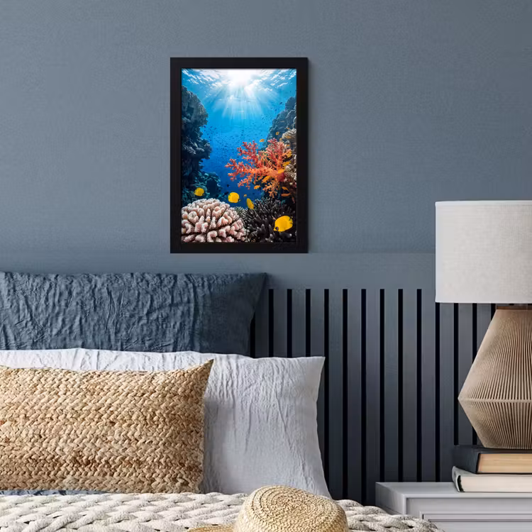 Poster met lijst - Zee - Koraalrif - Natuur - Levendig - Blauw — 4