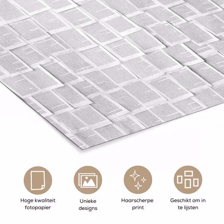 Poster - Papier - Overlappend - Textuur - Modern - Wit — 5